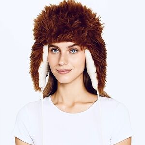 NEW 100% Alpaca brown trapper hat